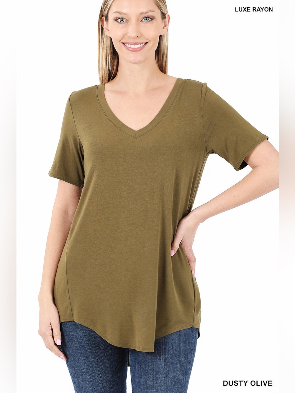 Zenana NWOT Dusty Olive Relaxed Fit Tee